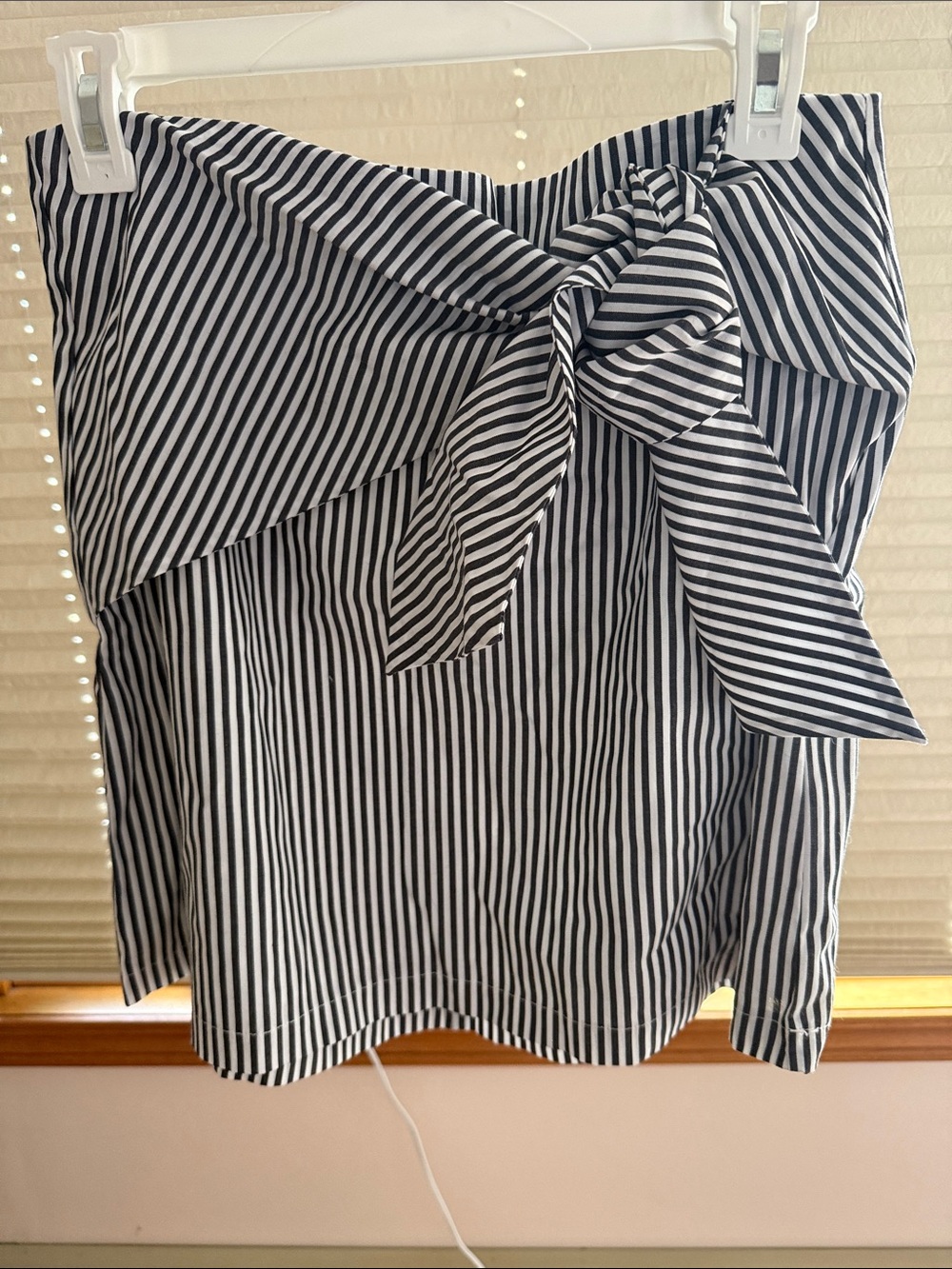 Striped Tie-Front Skort - Black & White